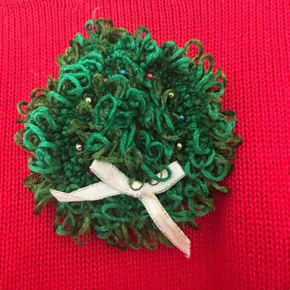 Berek Vintage Christmas Embellished Cardigan Sweater Festive -Large - Grannycore - Picture 5 of 6